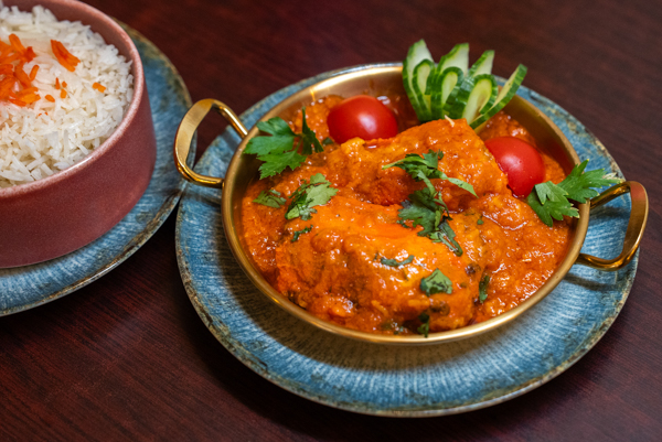 Poulet tandoori masala servi avec du riz